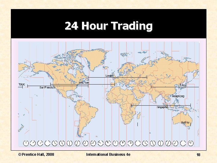 24 Hour Trading © Prentice Hall, 2008 International Business 4 e 18 