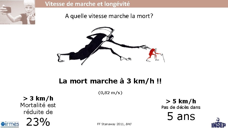 Vitesse de marche et longévité A quelle vitesse marche la mort? La mort marche Vitesse de marche et longévité A quelle vitesse marche la mort? La mort marche