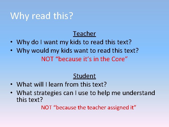 Why read this? Teacher • Why do I want my kids to read this Why read this? Teacher • Why do I want my kids to read this
