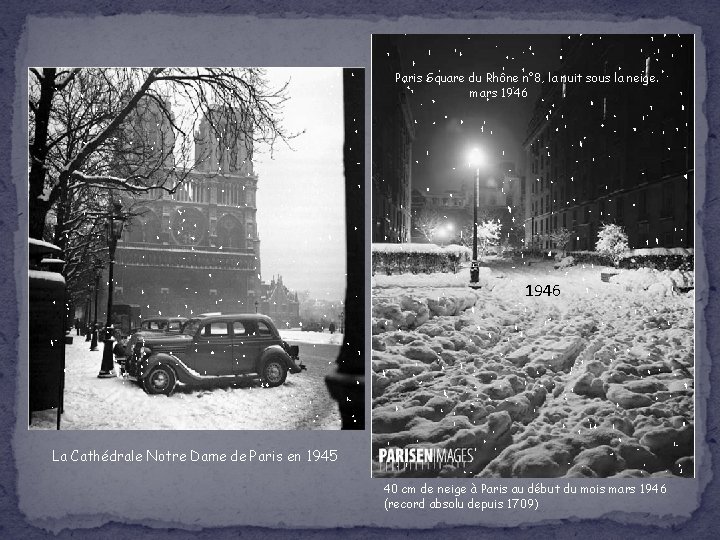 Paris Square du Rhône n° 8, la nuit sous la neige. mars 1946 La Paris Square du Rhône n° 8, la nuit sous la neige. mars 1946 La