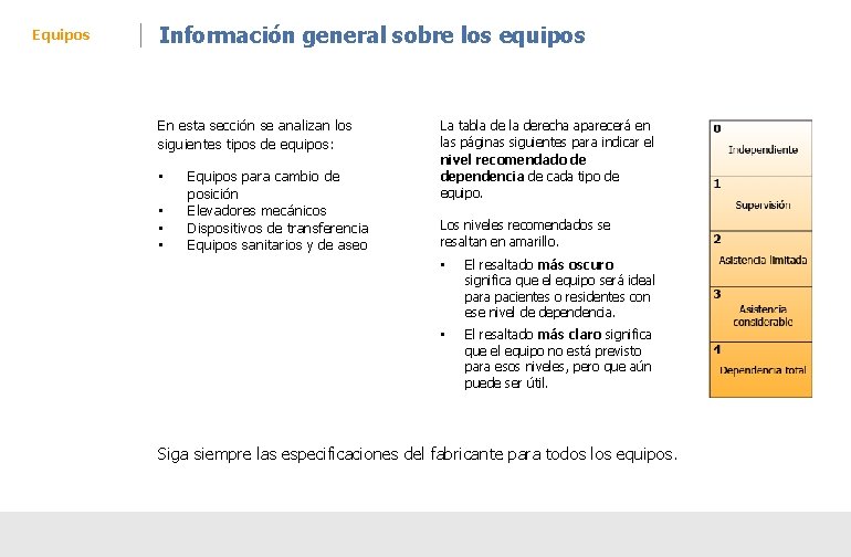 Equipos Información general sobre los equipos En esta sección se analizan los siguientes tipos