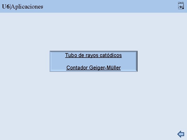 U 6|Aplicaciones Tubo de rayos catódicos Contador Geiger-Müller 