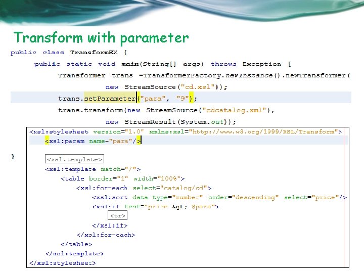 Transform with parameter 104 