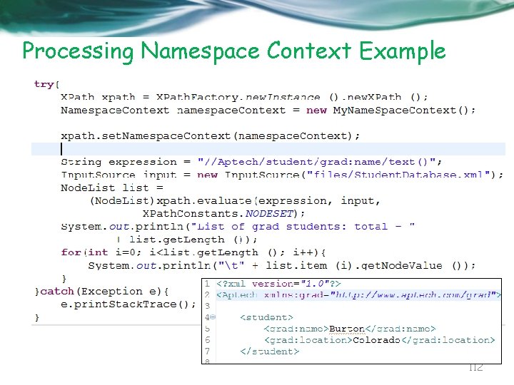Processing Namespace Context Example 112 