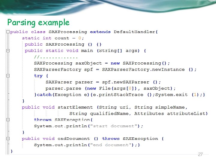 Parsing example 27 