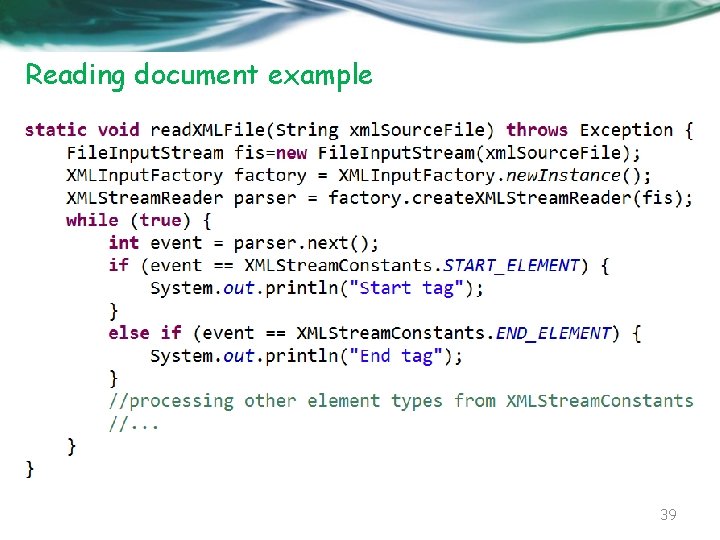 Reading document example 39 