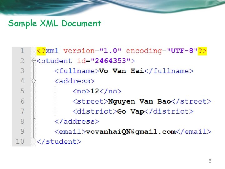 Sample XML Document 5 