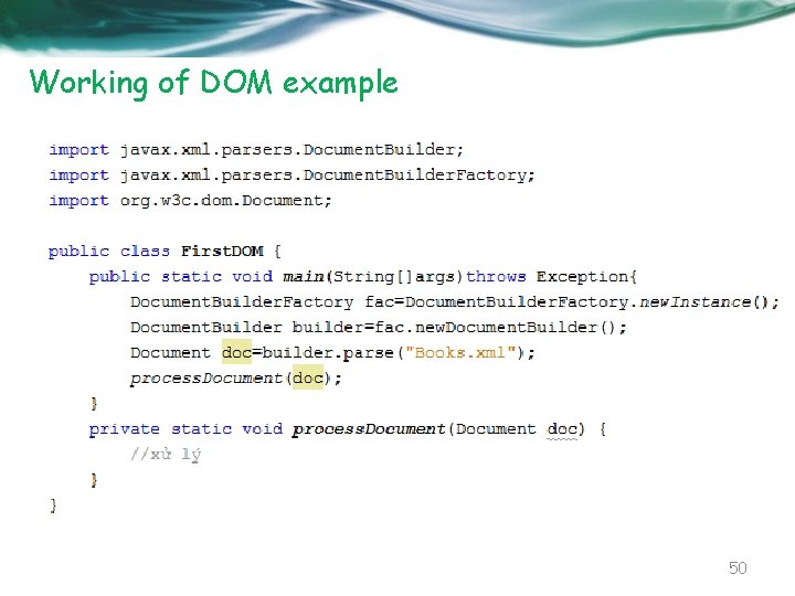 Working of DOM example 50 