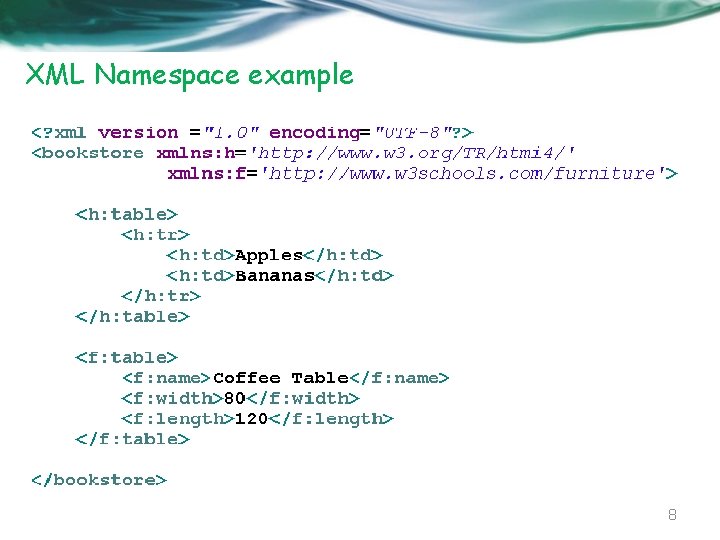 XML Namespace example 8 