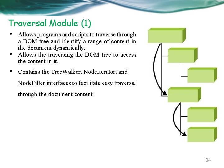Traversal Module (1) • • • Allows programs and scripts to traverse through a