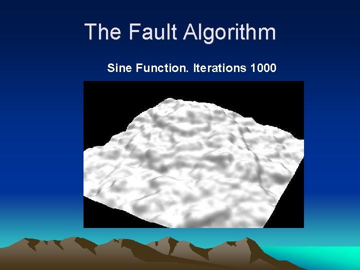 The Fault Algorithm Sine Function. Iterations 1000 