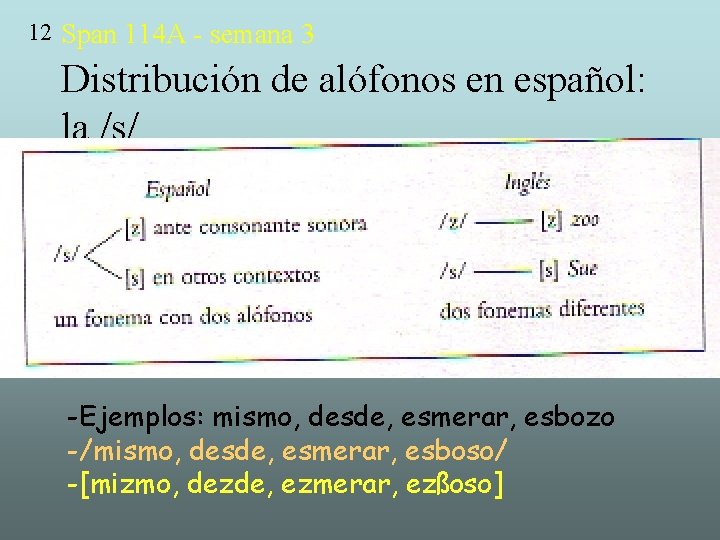 12 Span 114 A - semana 3 Distribución de alófonos en español: la /s/