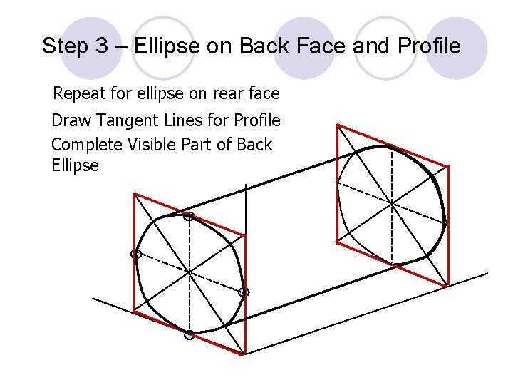 Step 3 – Ellipse on Back Face and Profile Repeat for ellipse on rear