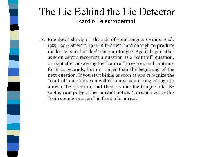 The Lie Behind the Lie Detector cardio - electrodermal 