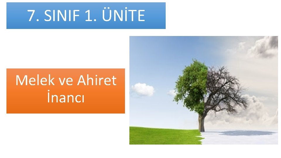 7. SINIF 1. ÜNİTE Melek ve Ahiret İnancı 7. SINIF 1. ÜNİTE Melek ve Ahiret İnancı
