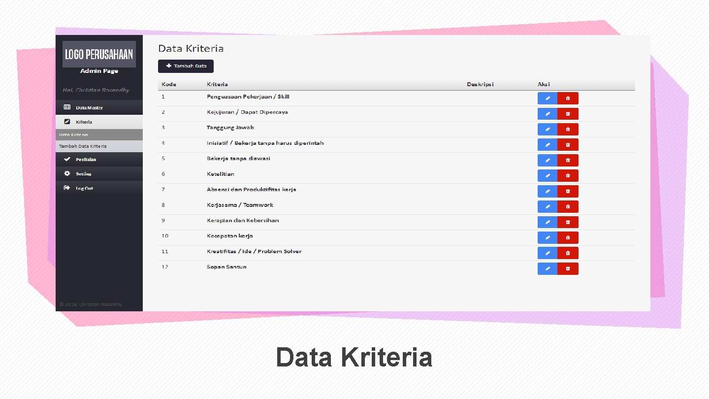Data Kriteria 