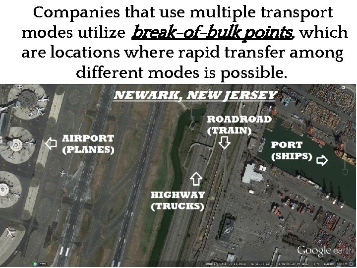 Companies that use multiple transport modes utilize break-of-bulk points, which are locations where rapid