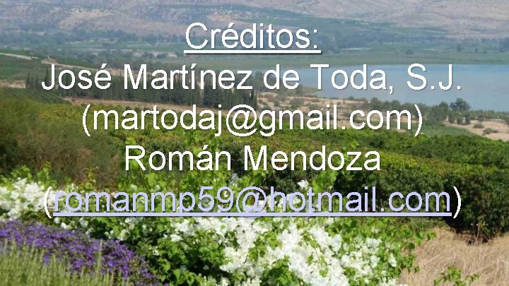 Créditos: José Martínez de Toda, S. J. (martodaj@gmail. com) Román Mendoza (romanmp 59@hotmail. com)