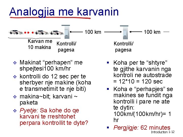 Analogjia me karvanin 100 km Karvan me Kontrolli/ 10 makina pagesa v v Makinat