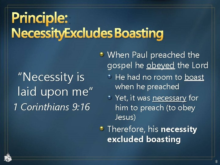 Necessity Excludes Boasting The Sin Of Pride 1