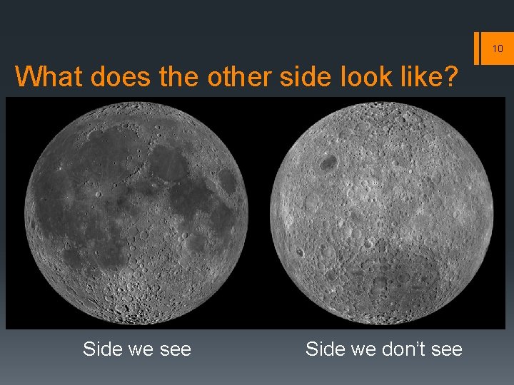 10 What does the other side look like? Side we see Side we don’t 10 What does the other side look like? Side we see Side we don’t