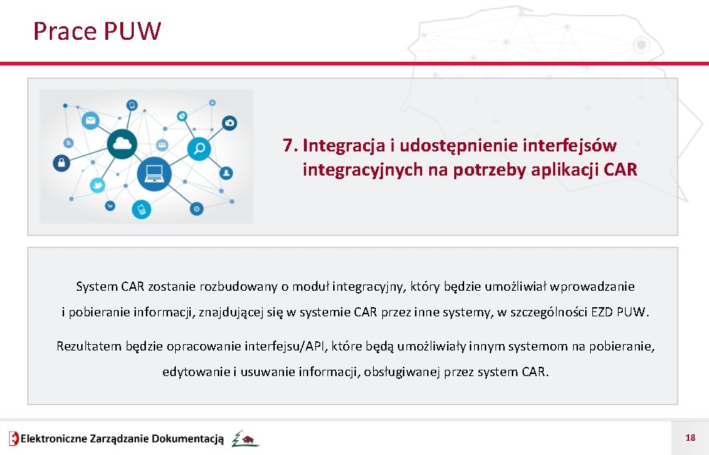 Prace PUW 7. Integracja i udostępnienie interfejsów integracyjnych na potrzeby aplikacji CAR System CAR