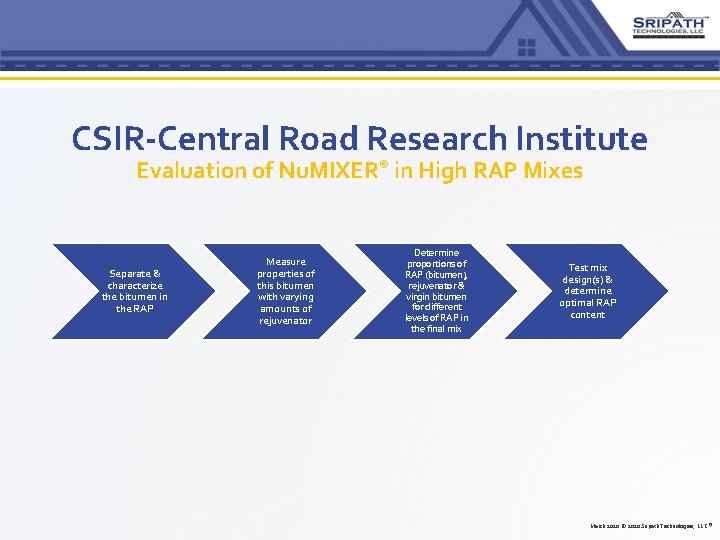 CSIR-Central Road Research Institute Evaluation of Nu. MIXER® in High RAP Mixes Separate & CSIR-Central Road Research Institute Evaluation of Nu. MIXER® in High RAP Mixes Separate &
