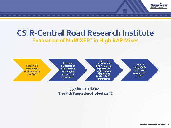 CSIR-Central Road Research Institute Evaluation of Nu. MIXER® in High RAP Mixes Separate & CSIR-Central Road Research Institute Evaluation of Nu. MIXER® in High RAP Mixes Separate &