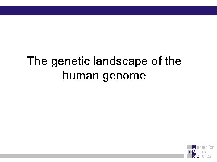 The genetic landscape of the human genome 