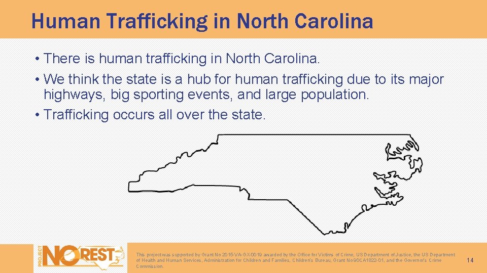 Human Trafficking in North Carolina • There is human trafficking in North Carolina. •