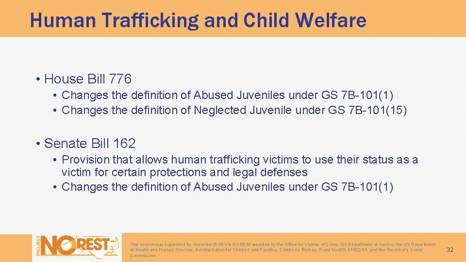 Human Trafficking and Child Welfare • House Bill 776 • Changes the definition of