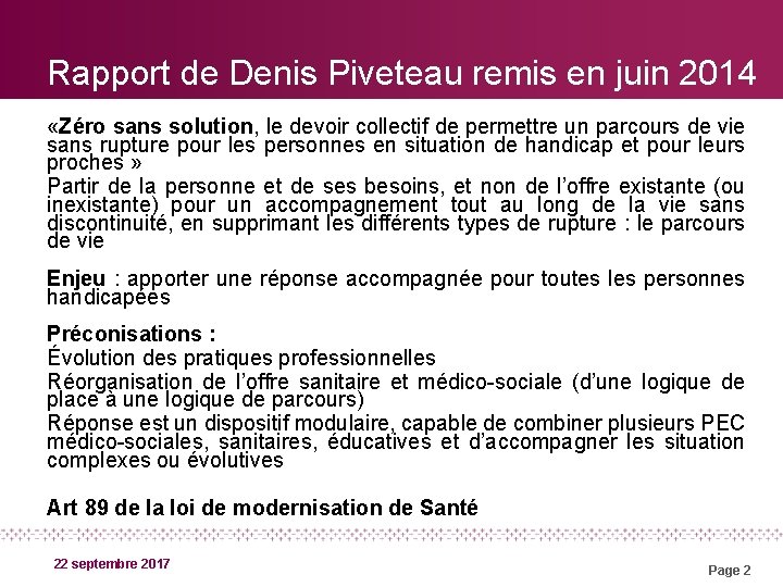 Rapport de Denis Piveteau remis en juin 2014 «Zéro sans solution, le devoir collectif