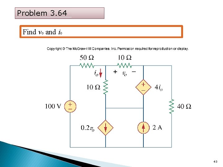 Problem 3. 64 Find vo and io 43 