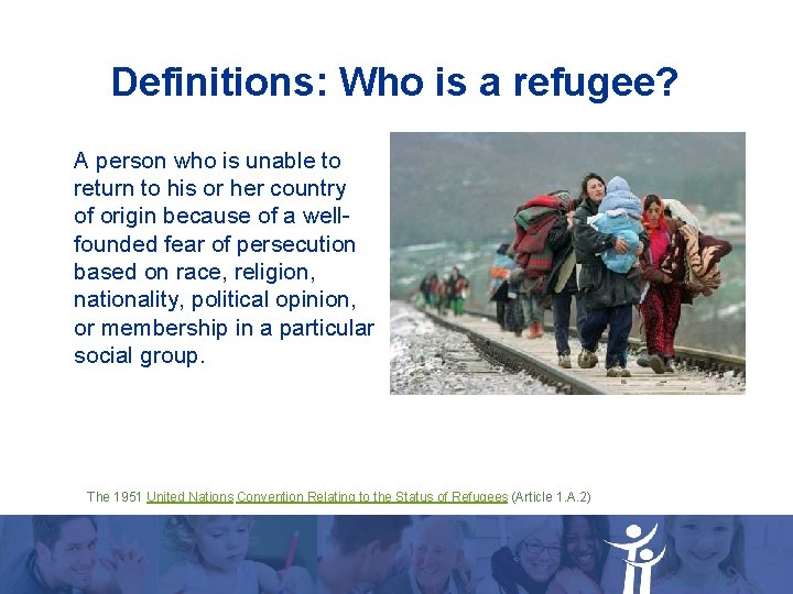 Definitions: Who is a refugee? A person who is unable to return to his Definitions: Who is a refugee? A person who is unable to return to his