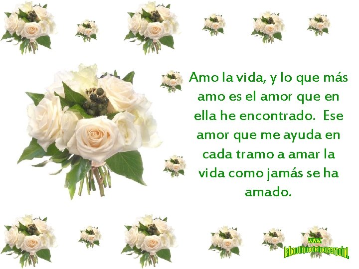 Amo la vida, y lo que más amo es el amor que en ella