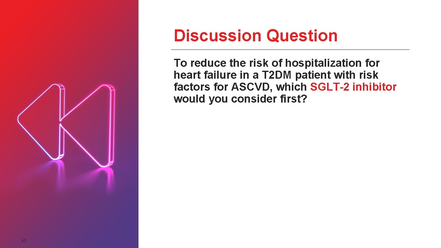 Discussion Question To reduce the risk of hospitalization for heart failure in a T