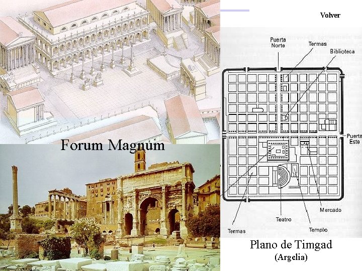 Volver El Arte Romano Forum Magnum Plano de Timgad (Argelia) 