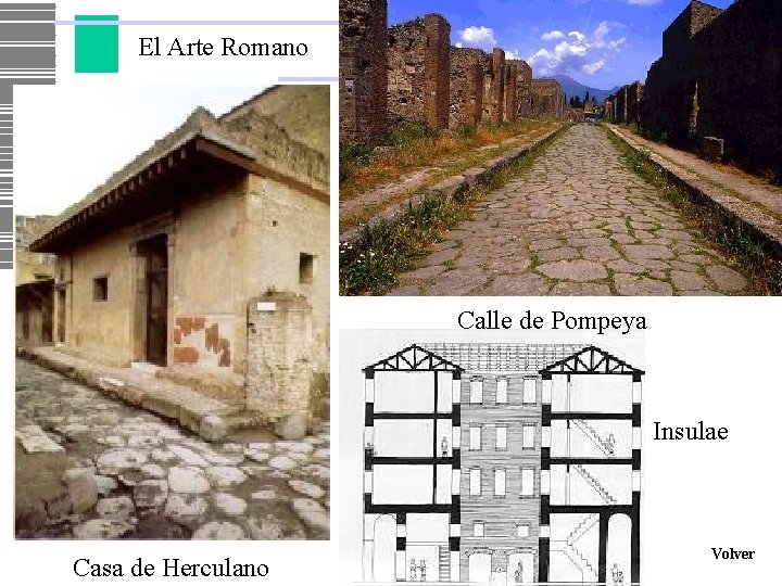 El Arte Romano Calle de Pompeya Insulae Casa de Herculano Volver 