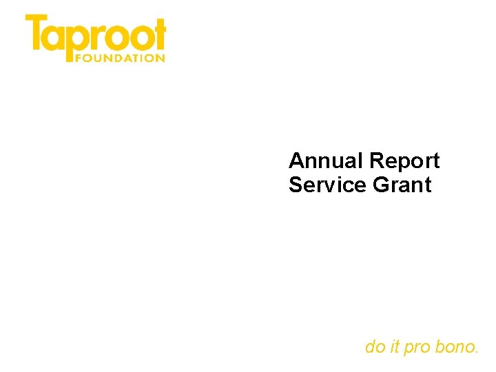 Annual Report Service Grant do it pro bono. 