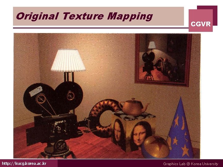 Original Texture Mapping http: //kucg. korea. ac. kr CGVR Graphics Lab @ Korea University