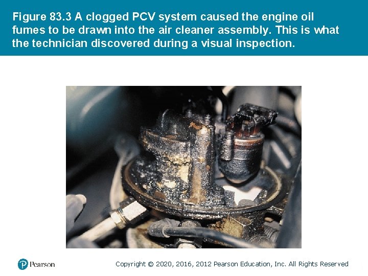 Figure 83. 3 A clogged PCV system caused the engine oil fumes to be