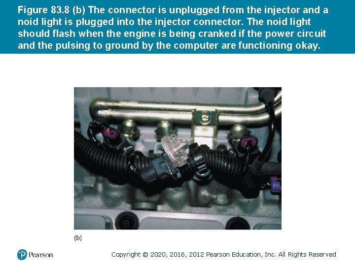 Figure 83. 8 (b) The connector is unplugged from the injector and a noid