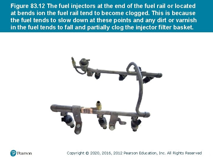 Figure 83. 12 The fuel injectors at the end of the fuel rail or