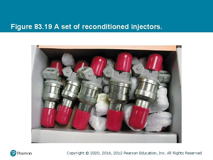 Figure 83. 19 A set of reconditioned injectors. Copyright © 2020, 2016, 2012 Pearson