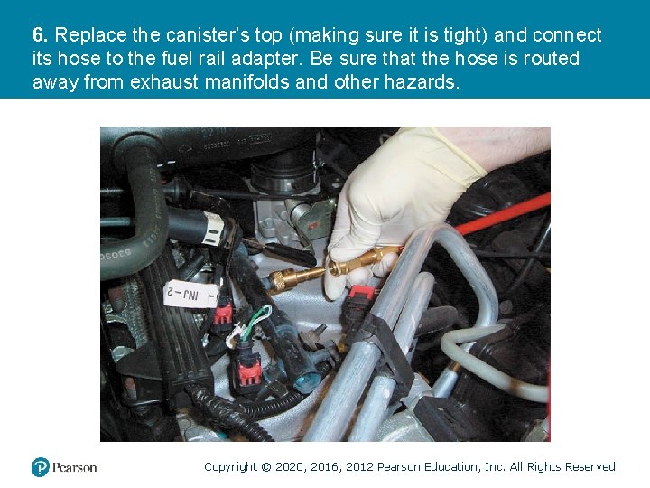 6. Replace the canister’s top (making sure it is tight) and connect its hose