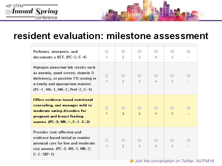 resident evaluation: milestone assessment 