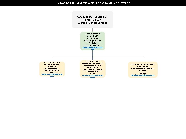 UNIDAD DE TRANSPARENCIA DE LA CONTRALORIA DEL ESTADO COORDINADOR GENERAL DE TRANSPARENCIA Aranzazú Méndez