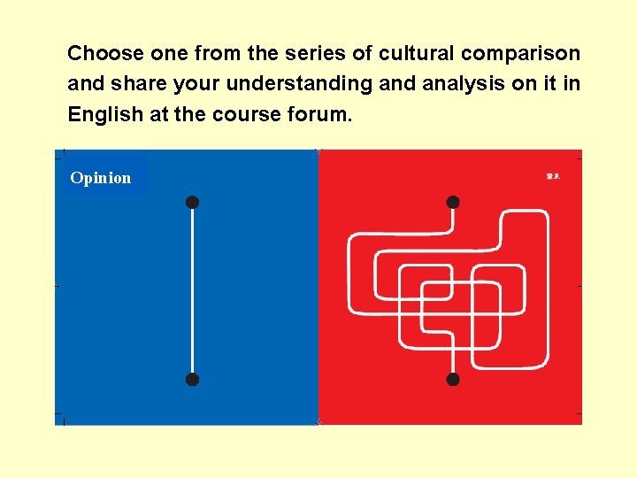 Choose one from the series of cultural comparison and share your understanding and analysis