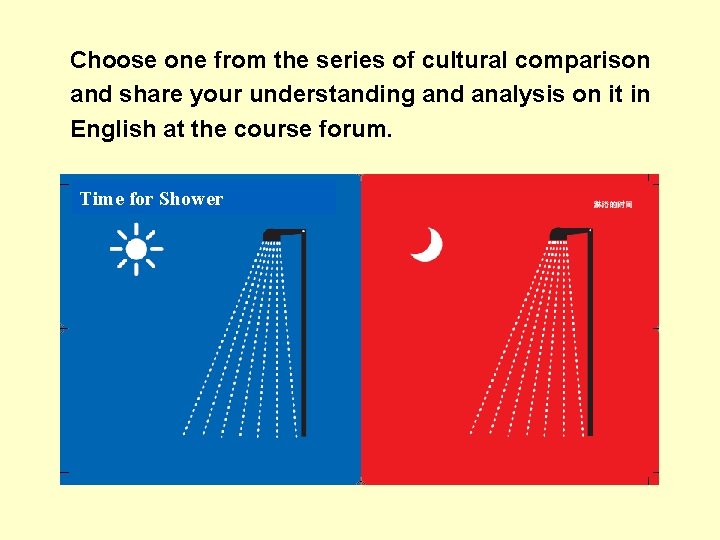 Choose one from the series of cultural comparison and share your understanding and analysis