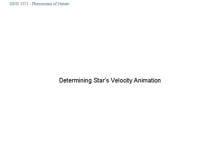 ISNS 3371 - Phenomena of Nature Determining Star’s Velocity Animation 